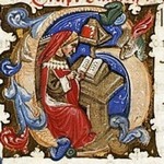 Initial letter G,  from a manuscript produced in northern Italy during the early 1400s.