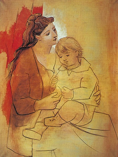 Maternitat amb cortina vermella - Picasso