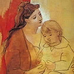Maternitat amb cortina vermella - Picasso