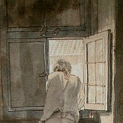 Goethe standing at a window in Rome - J. Tischbein
