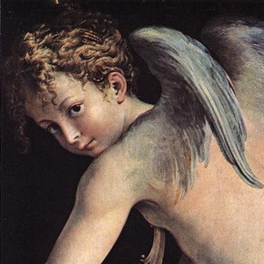 Cupido che fabbrica l'arco - Parmigianino