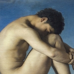 Jeune homme nu assis au bord de la mer - Hippolyte Flandrin