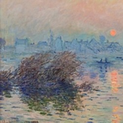 Soleil couchant sur la seine à Lavacourt - Claude Monet