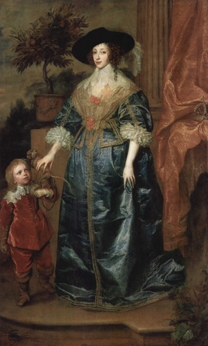 Queen Henrietta Maria with Sir Jeffrey Hudson - A. Van Dyck
