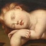 The Child Jesus sleeping on a cross - F. Albani