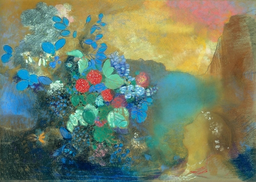 Ophelie au milieu des fleurs-Odile Redon