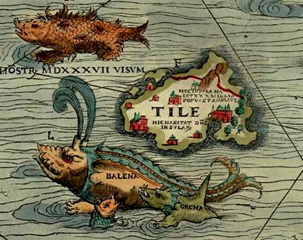 Thule a la carta marina d'Olaus Magnus (1539)