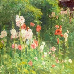 Hollyhocks - T. C. Steele