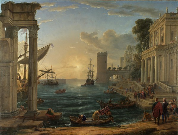 Seaport with the Embarkation of the Queen of Sheba - Claude Le Lorrain