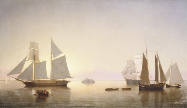 Becalmed off Halfway Rock - Fitz Henry Lane