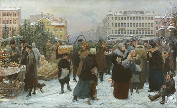 Christmas Tree Market - Henrich Matveevich Manizer (1847—1925)