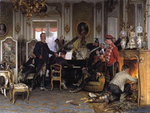 Im Etappenquartier vor Paris - Anton von Werner