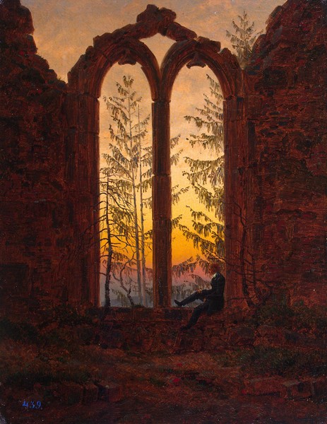 Klosterruine Oybin (Der Träumer) - Caspar David Friedrich 