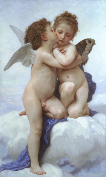 Le premier baiser | L'Amour et Psyché, enfants - William-Adolphe Bouguereau