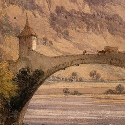 The Bridge of St. Maurice, Valais, Switzerland - Richard Parkes Bonington